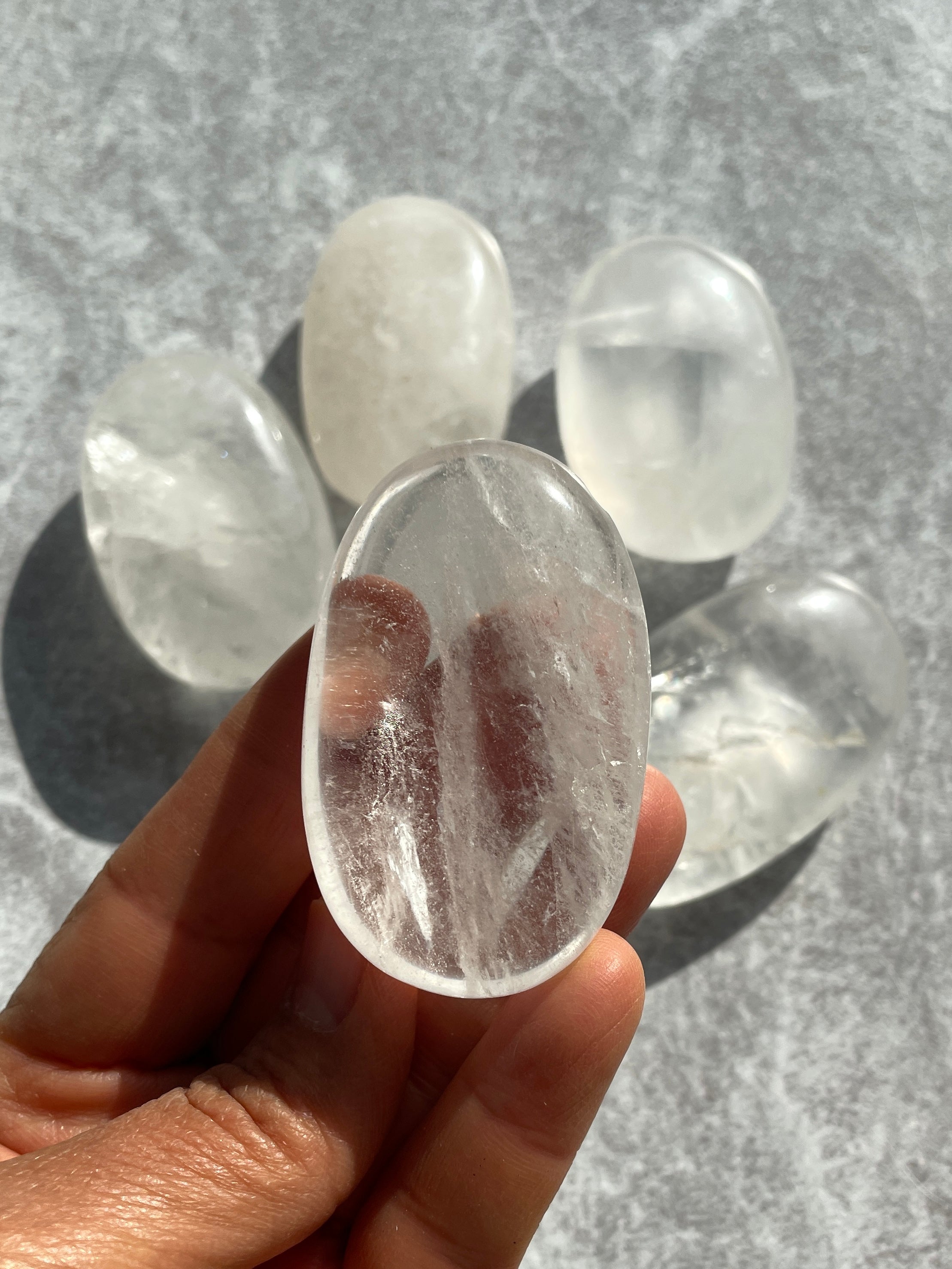 Clear Quartz Palm Stone - 1pc Clear Quartz Palm Stone - 1pc